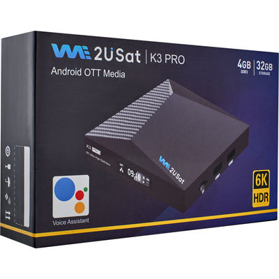 تخصيص أندرويد IPTV Box We2u K3 Pro Lifetime IPTV Box الأسود